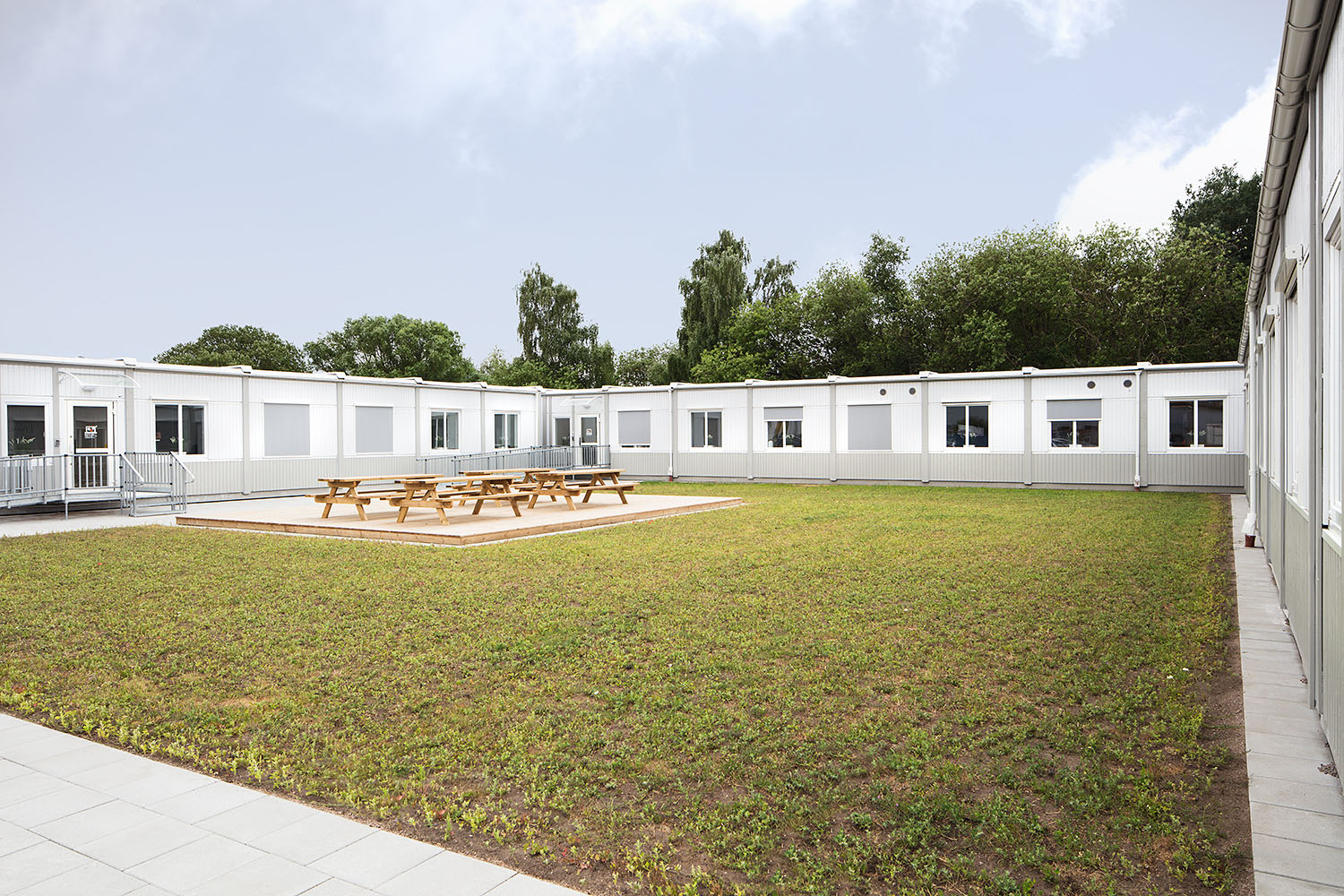 Landskrona Energi kontorsmoduler från Expandia med uteplats